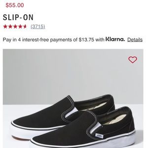 Vans black classic slip on sneakers
